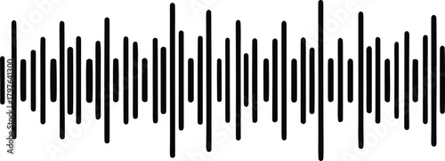 Sound wave equalizer graphic illustration on white background