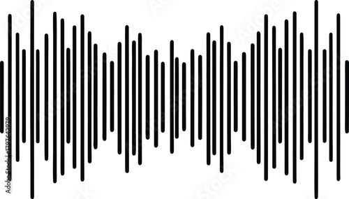 Sound wave equalizer bars graphic on white background