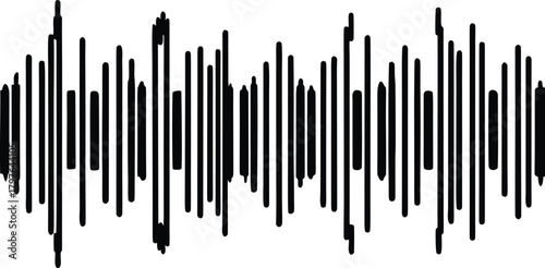 Abstract sound wave visualization on white background, sound design element