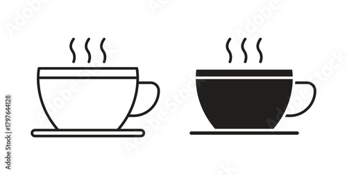 Coffee icons set isolated on white background flat vector illustration.