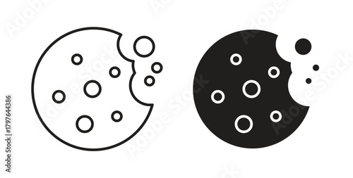 Cookie icons set isolated on white background flat vector illustration.