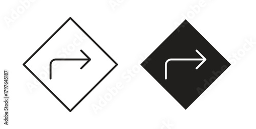 Directions icons set isolated on white background flat vector illustration.