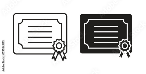 Diploma icons set isolated on white background flat vector illustration.