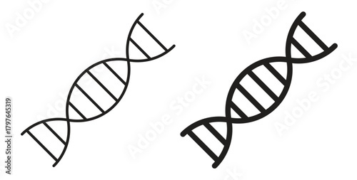 DNA icons set isolated on white background flat vector illustration.