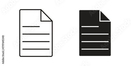 Document icons set isolated on white background flat vector illustration.
