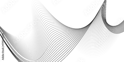 Abstract vector background with black wavy lines. black wavy lines on white background EPS10.