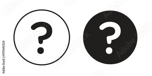Doubts button icons set isolated on white background flat vector illustration.