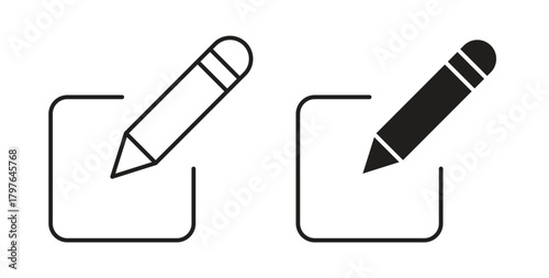 Edit button icons set isolated on white background flat vector illustration.