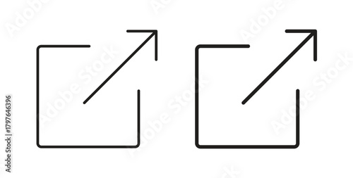 External link icons set isolated on white background flat vector illustration.