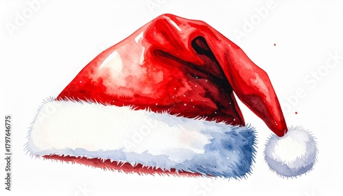 Watercolor Santa Hat