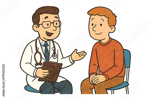 Doctor consulting with a male patient during a medical checkup appointment