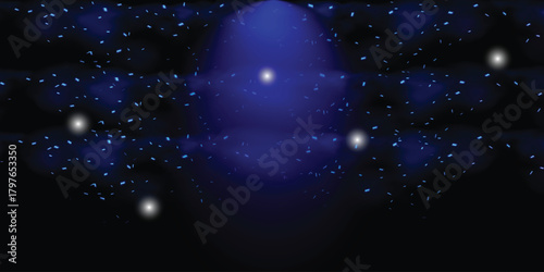 Blue  lights shining .golden background with shiny stars and rays.Sparkles or particle glitter lighting . Merry Christmas festive abstract background