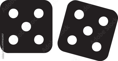 Dice icon isolated silhouette vector
