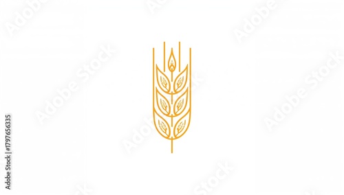 Vector illustration of a wheat symbol set against a white backdrop, suitable for agricultural themes