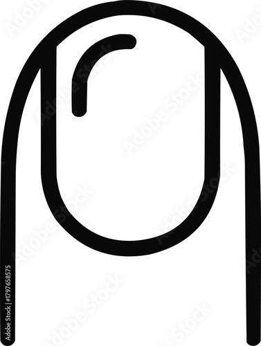 Fingernail Outline Icon Minimalist Line Art for Beauty and Care Design
