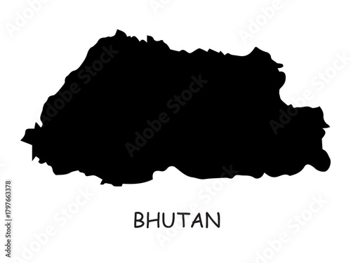 Bhutan Map Silhouette
