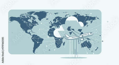 Global Connectivity With Airplane And Cloud Network Communication