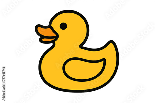 Simple yellow rubber duck toy for bath time and childhood fun
