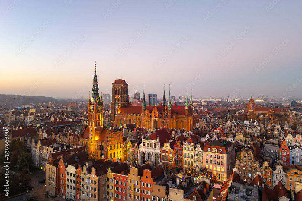 Naklejka premium Gdansk, Poland- View of the Old Town