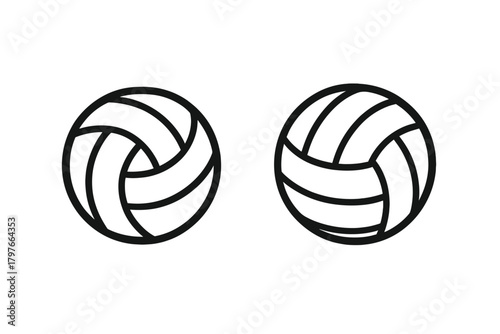 Minimalist outline icons of volleyballs symbolizing team sports and athletic activity