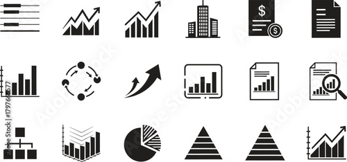 Business and finance icon set for website app or presentation