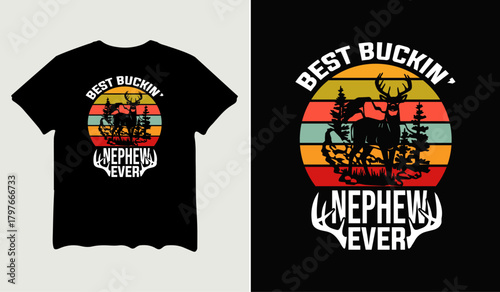 Best buckin' nephew ever t-shirt design for t-shirt quotes or poster svg printable cut file