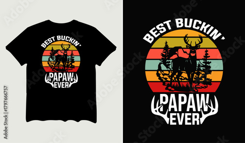 Best buckin' papaw ever t-shirt design for t-shirt quotes or poster svg printable cut file