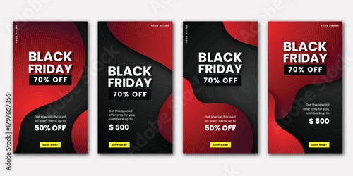 gradient black friday instagram stories collection vector design illustration