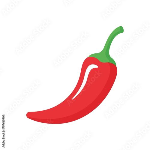 Red hot chili pepper vector illustration isolated on white.