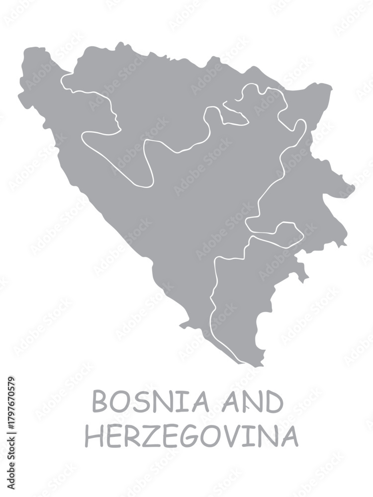 Obraz premium Bosnia and Herzegovina Outline