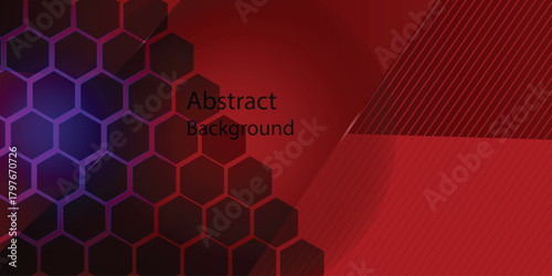 Abstract Red background. Dynamic shapes composition. Abstract simple dark red gradient illustration background with 3d look overlap square with shadow and line pattern