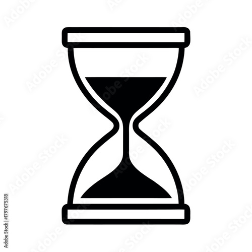 Simple Hourglass Line Art Icon Vector Illustration