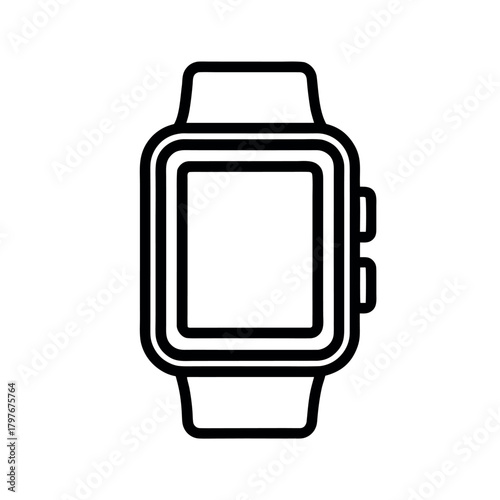 Smart Watch Face Line Art Icon Vector Illustration