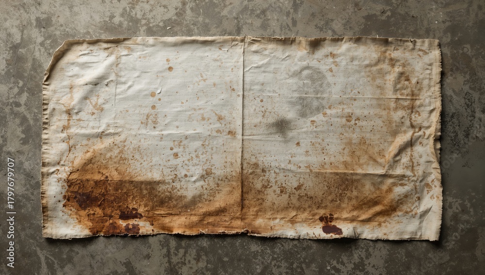 Fototapeta premium Stained cotton cloth with grease marks, suitable for background applications