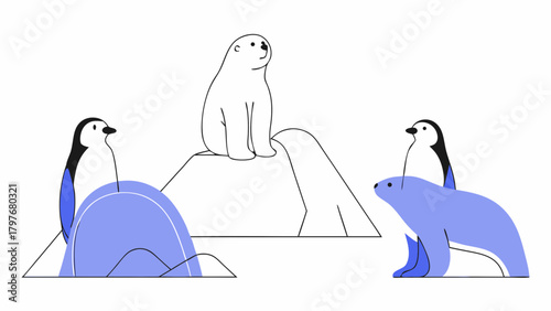polar bear on a blue background