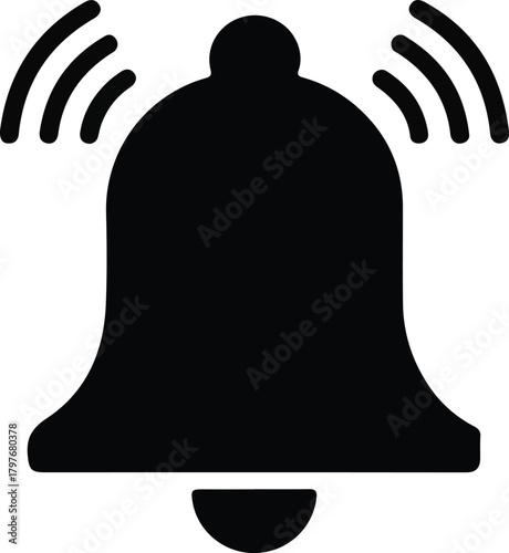 Notification bell icon vector illustration. Notification bell symbols in white background. Notification bell icon set, alert icon for incoming inbox message, ringing bell and notification.