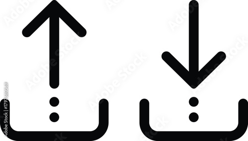 Upload and Download Icons – Simple Arrow Symbol Set