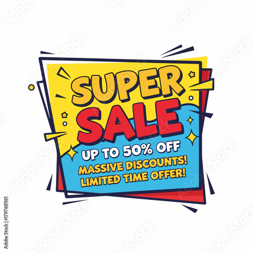 Sale label vector, Super sale label