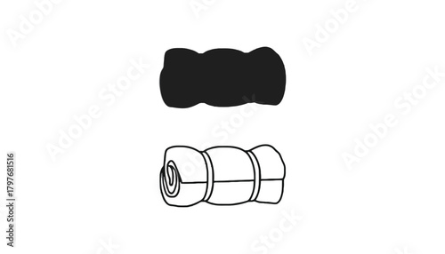 Sleeping bag vector illustration camping gear equipment set