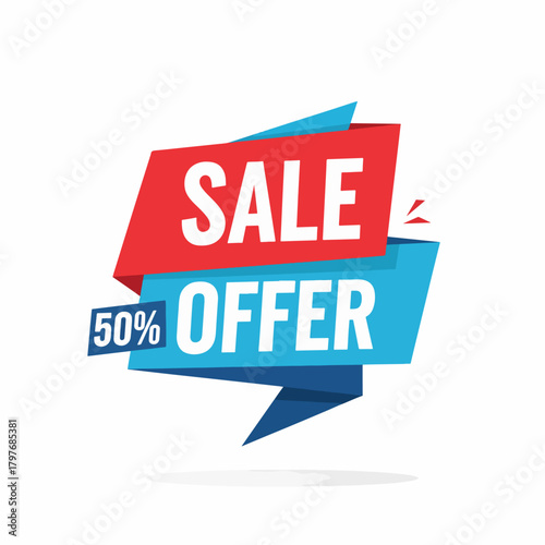 Sale offer label icon for retail promotion and discount sale