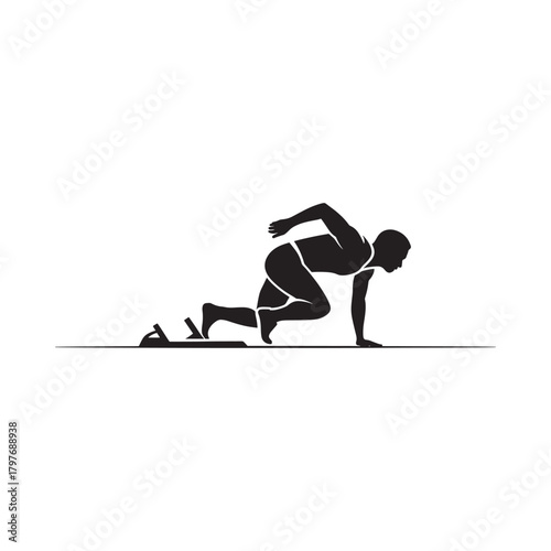 Silhouette of a person performing a dynamic exercise on a mat