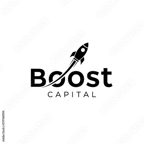 Boost Capital Logo with Rocket Icon Representing Growth and Success.