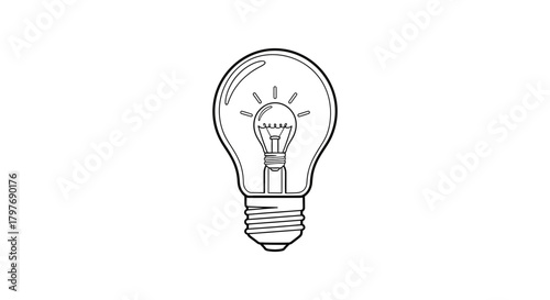 Light bulb drawing vector illustration idea concept design