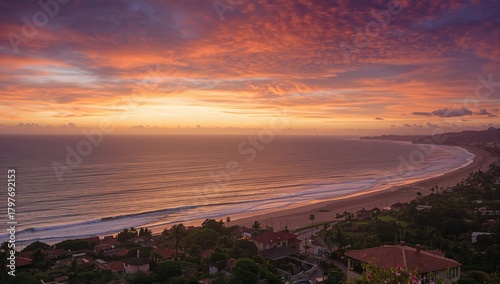 Fototapeta Naklejka Na Ścianę i Meble -  Sunset over the coastal village of Ponta do Sol, highlighting seasonal change