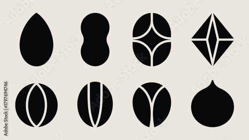 Modern geometric shapes offer elegant minimalist design elements for branding, logos, and creative projects seeking a simple, sophisticated aesthetic