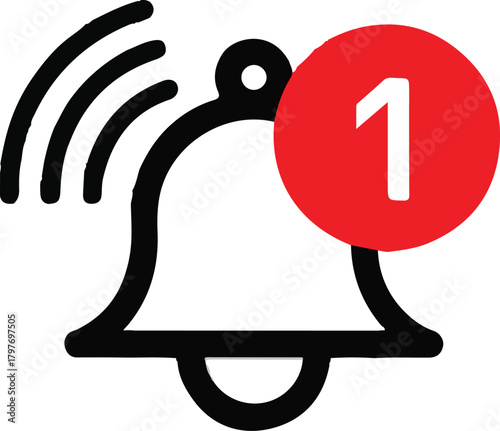 Notification bell icon. Notification icon vector line art illustration design.set of bells, bells line art vector illustrationset of bell.  Notification bell symbols in white background.