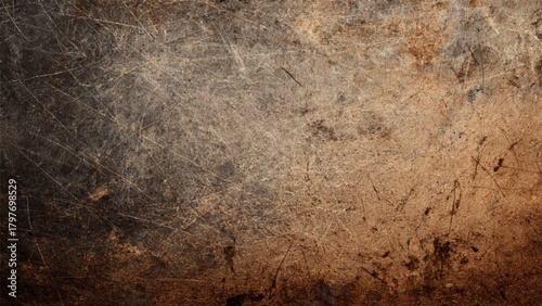 Texture of weathered scratched metal surface with brown and gray tones Vector, illustration.