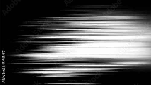 Abstract digital glitch effect with horizontal lines and particle debris Vector, illustration.