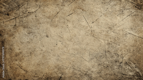 Distressed textured background of aged parchment paper with scratches and grunge marks Vector, illustration.