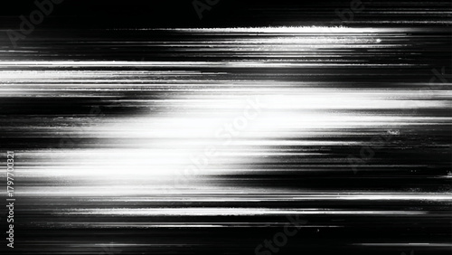Abstract horizontal light streaks and particles on a dark background, motion blur effect Vector, illustration.